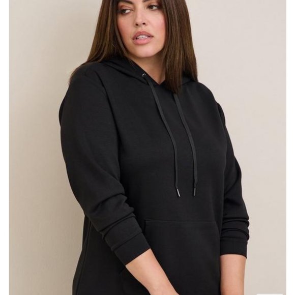 Torrid Plus Size Black Hoodie Dress - Picture 3 of 7
